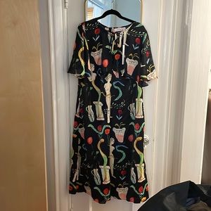 Lisa Says Gah! Penelope Dress in Museo Nero print XL new with tags